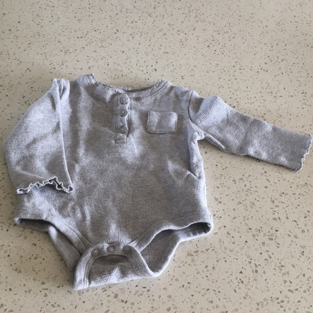 3/$15 Joe Fresh Grey Waffle Print Onesie